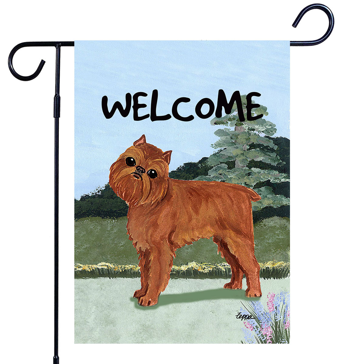 Brussels Griffon Scenic Garden Flag