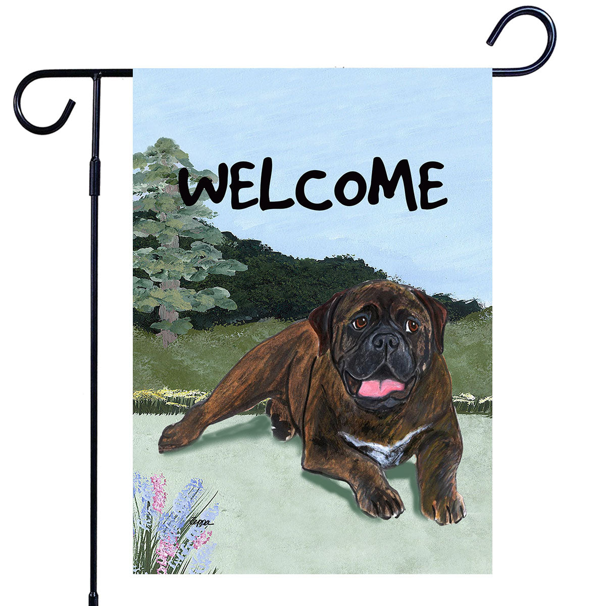 Bullmastiff Scenic Garden Flag
