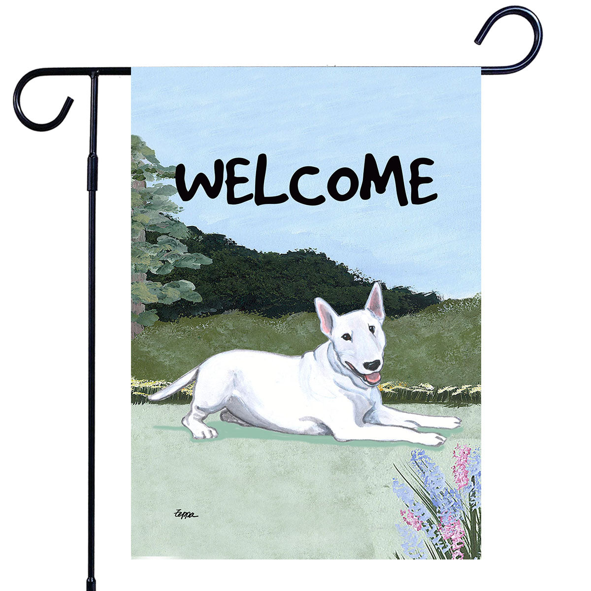 Bull Terrier Scenic Garden Flag