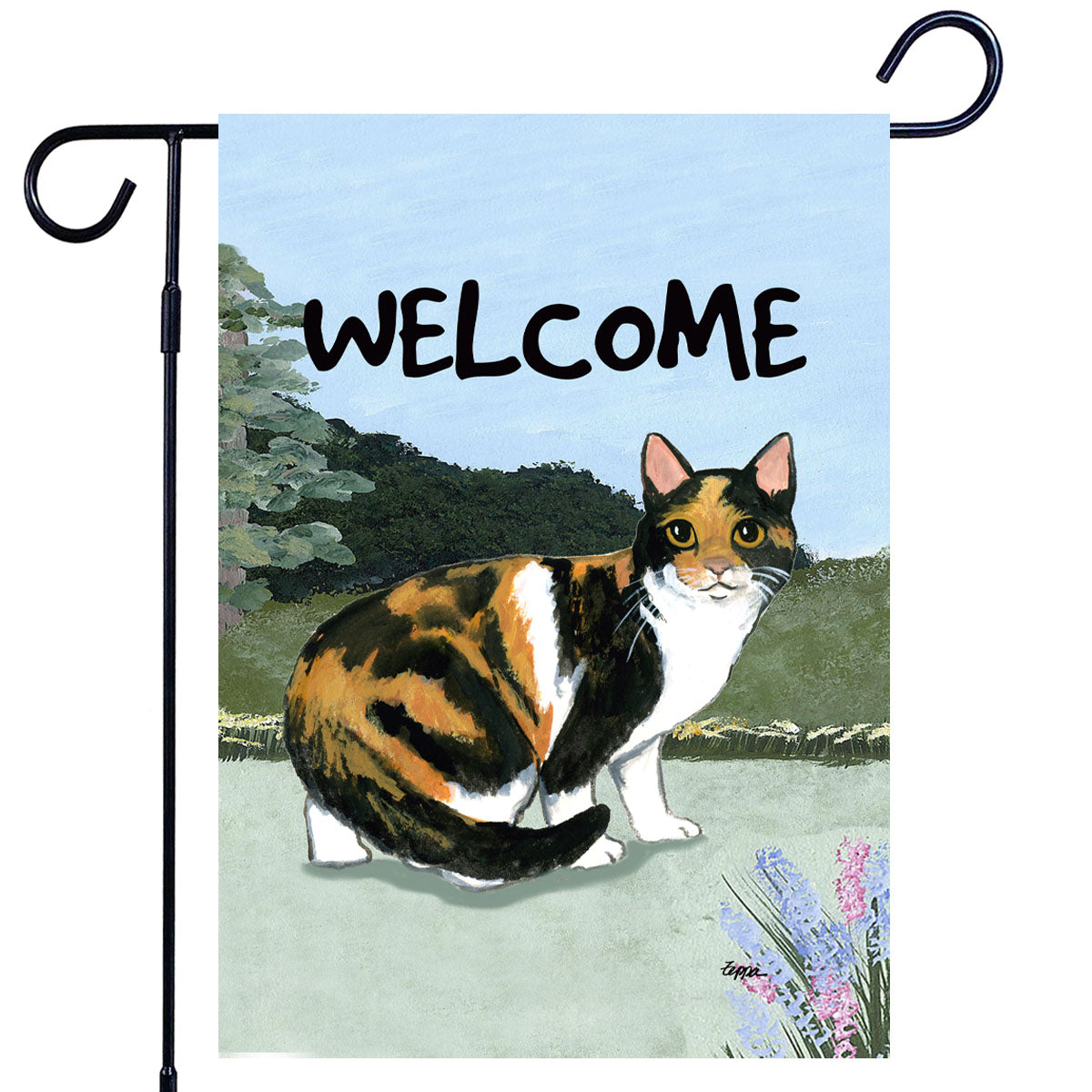 Calico Cat  Scenic Garden Flag