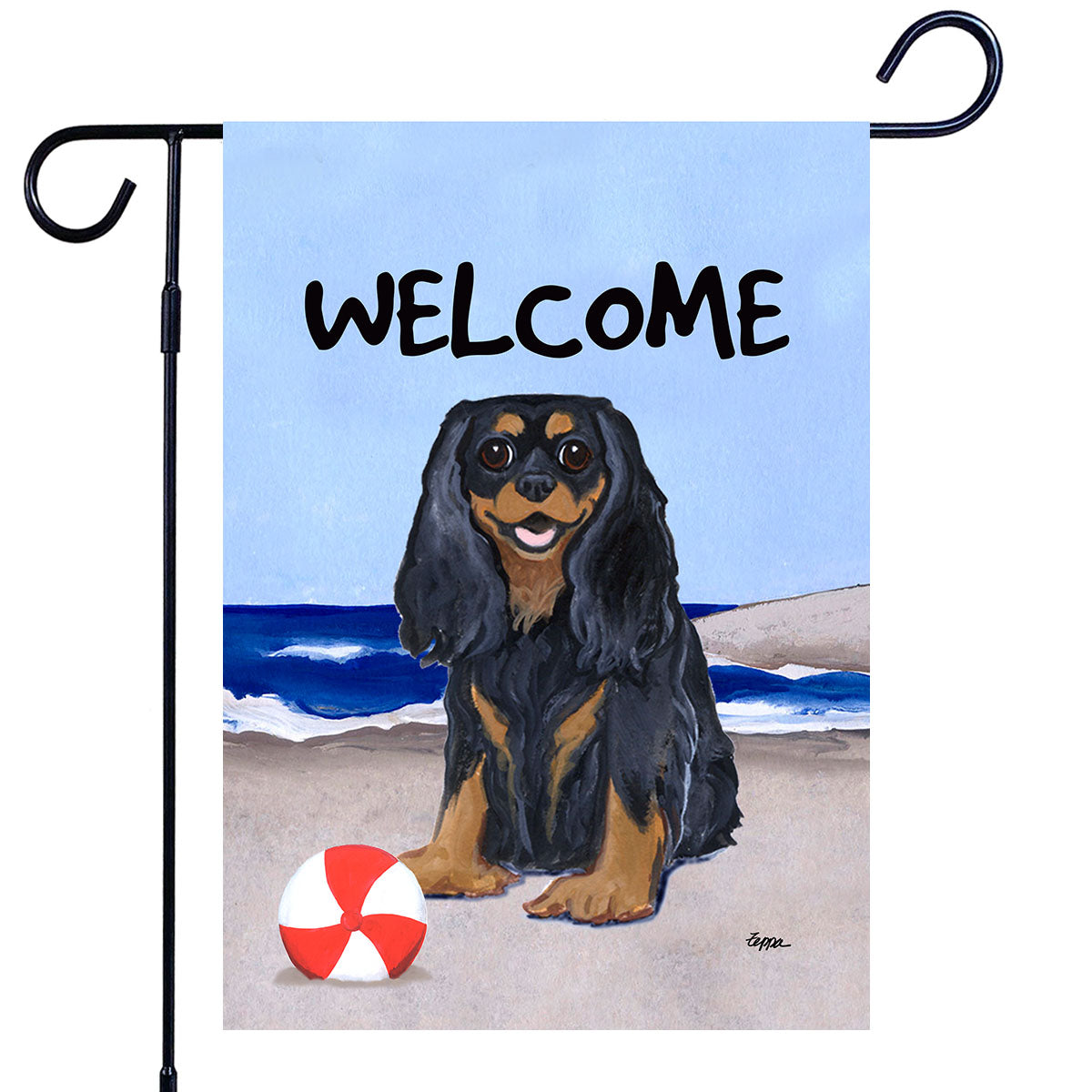 Cavalier King Charles Spaniel Scenic Garden Flag