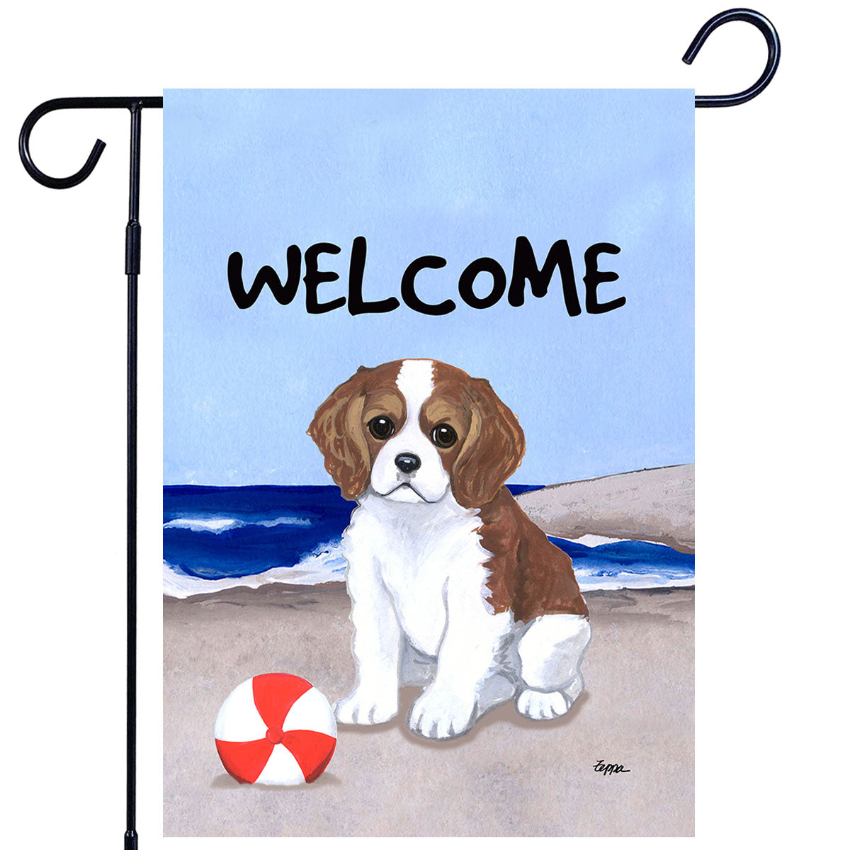 Cavalier King Charles Spaniel Scenic Garden Flag
