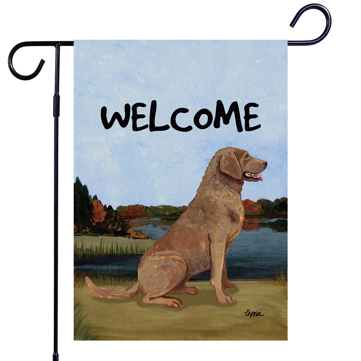 Chesapeake Bay Retriever Scenic Garden Flag