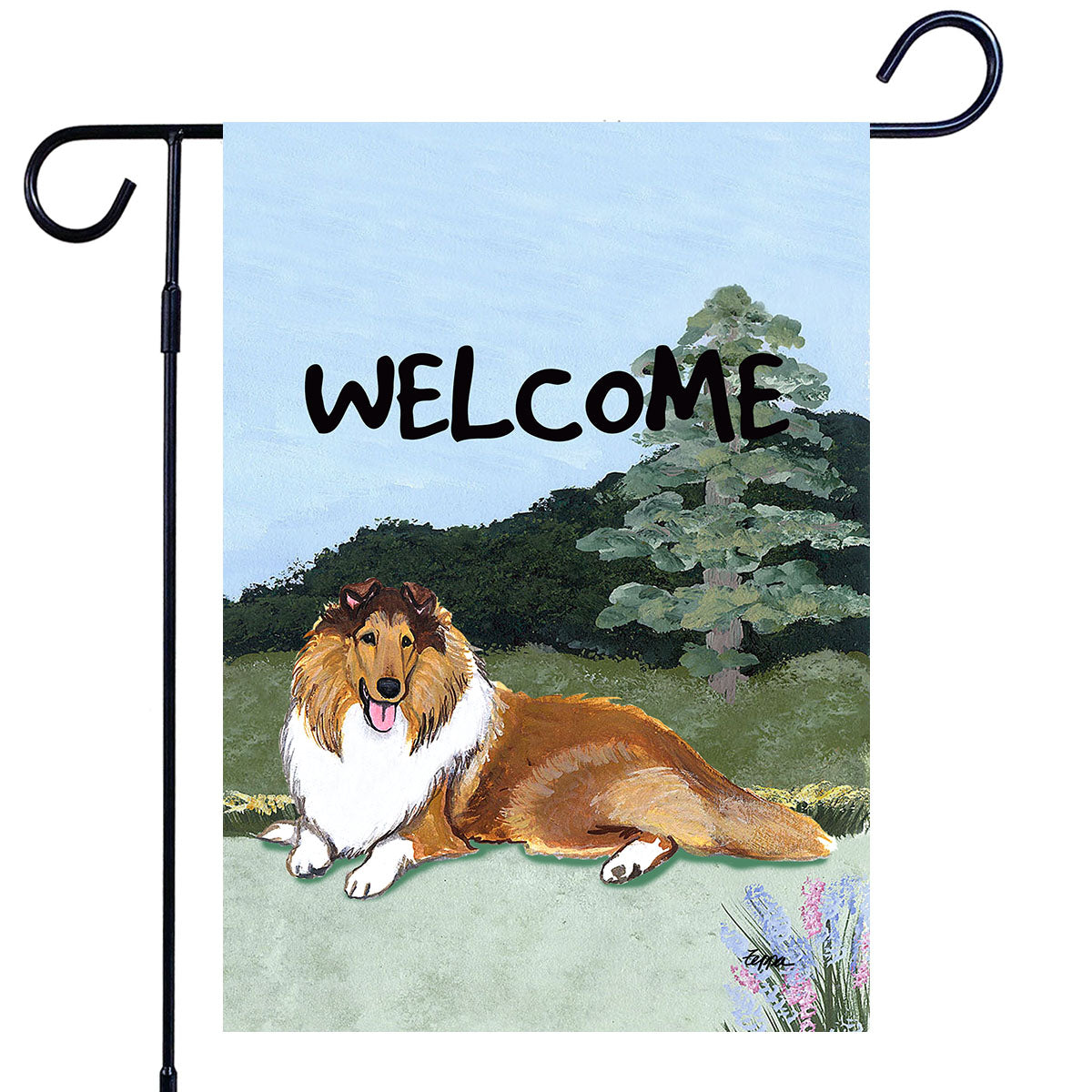 Collie Scenic Garden Flag