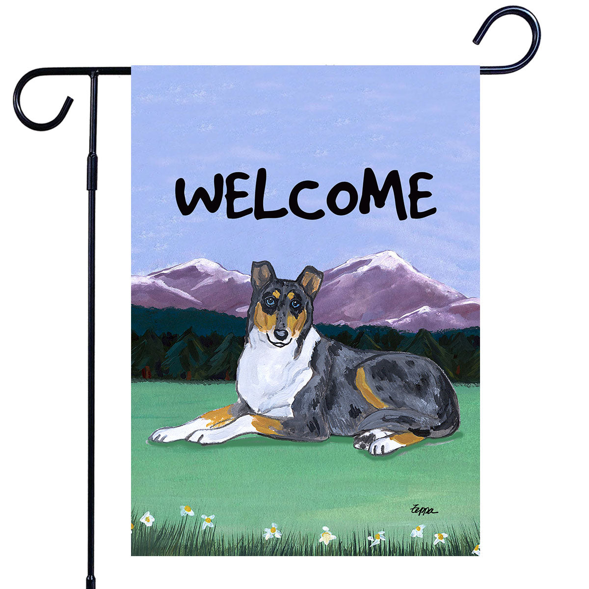 Collie Scenic Garden Flag