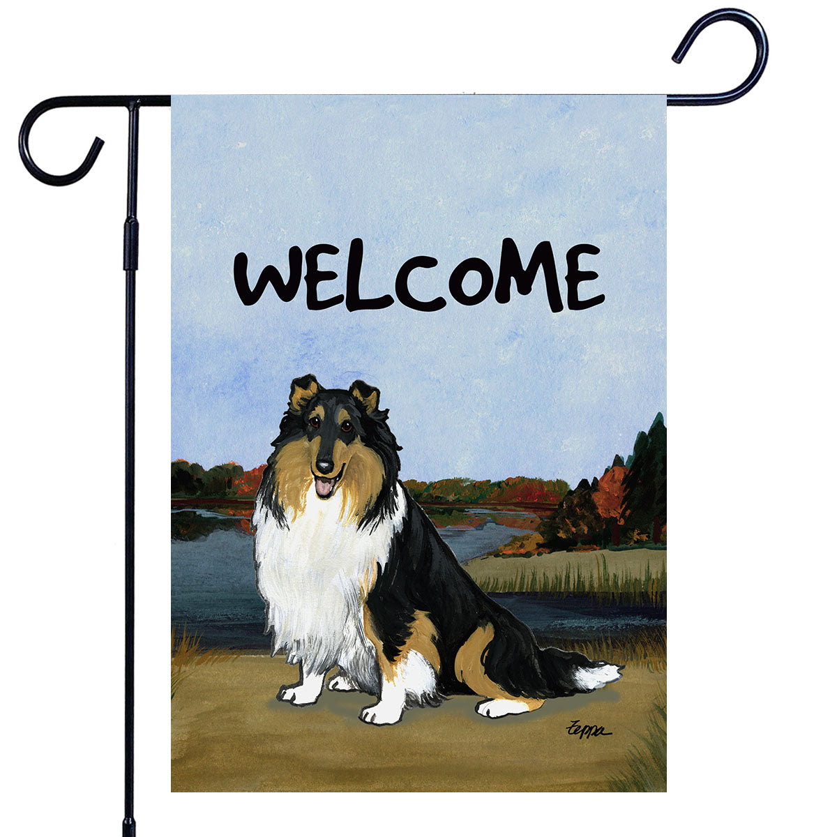 Collie Scenic Garden Flag