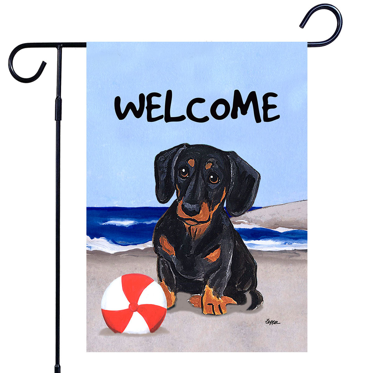 Dachshund Scenic Garden Flag
