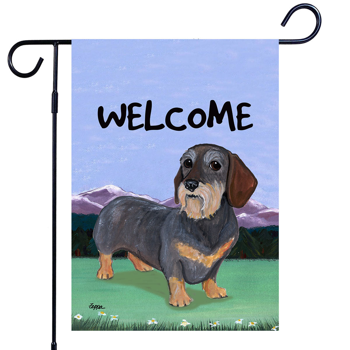 Dachshund Scenic Garden Flag