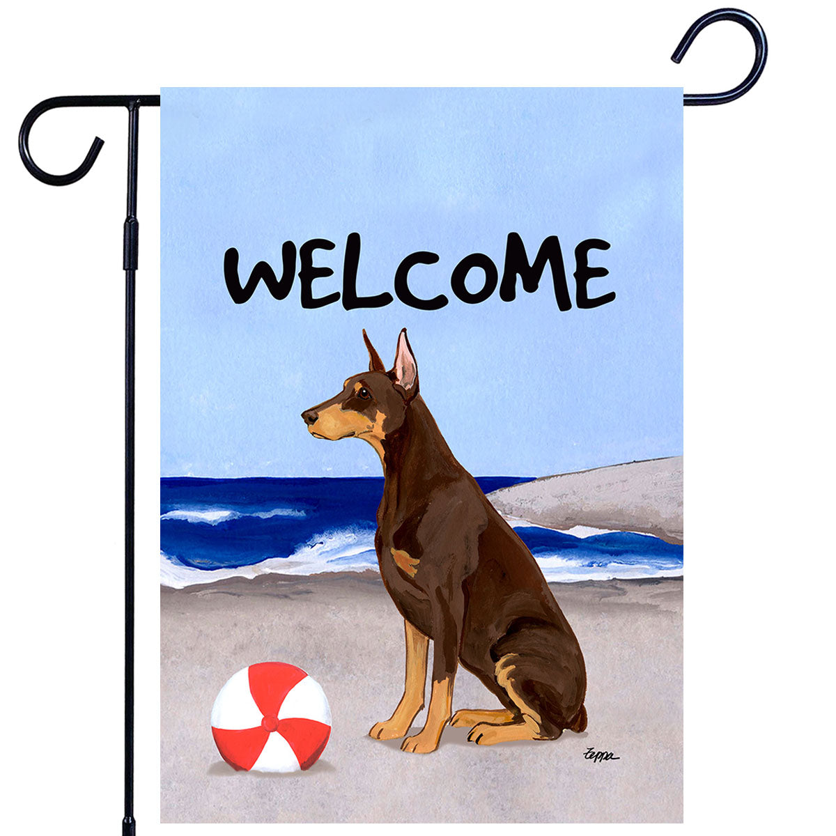 Doberman Pinscher Scenic Garden Flag