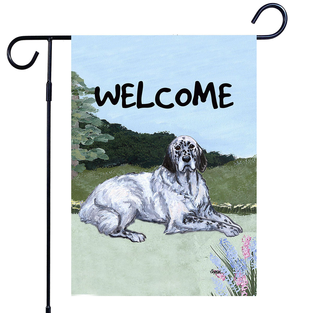 English Setter Scenic Garden Flag