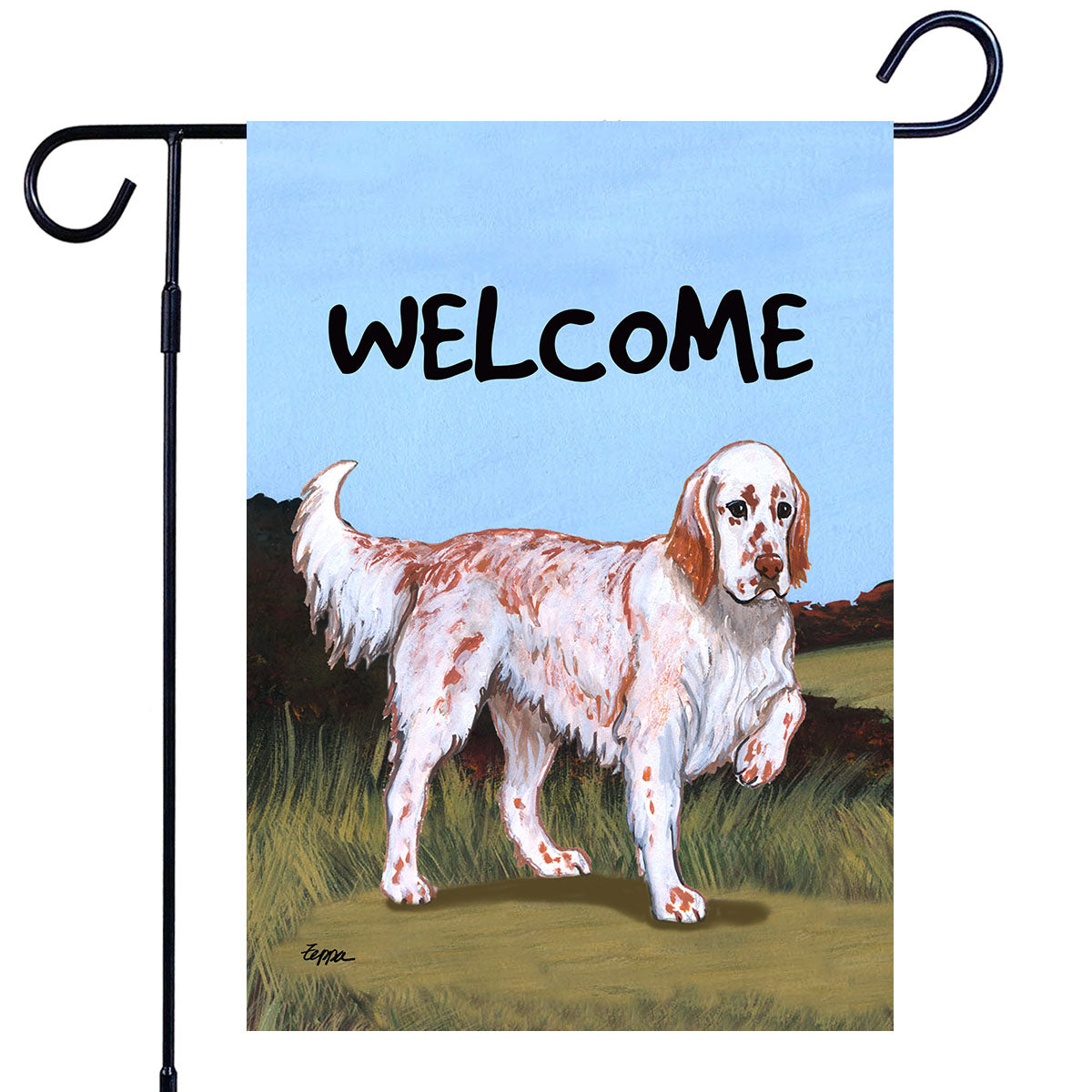English Setter Scenic Garden Flag