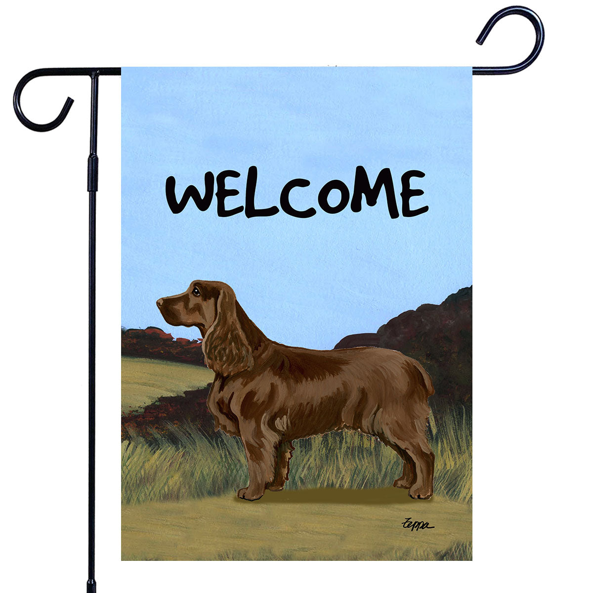 Field Spaniel Scenic Garden Flag