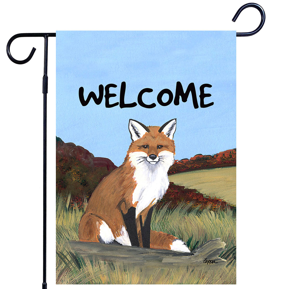 Sitting Fox Scenic Garden Flag