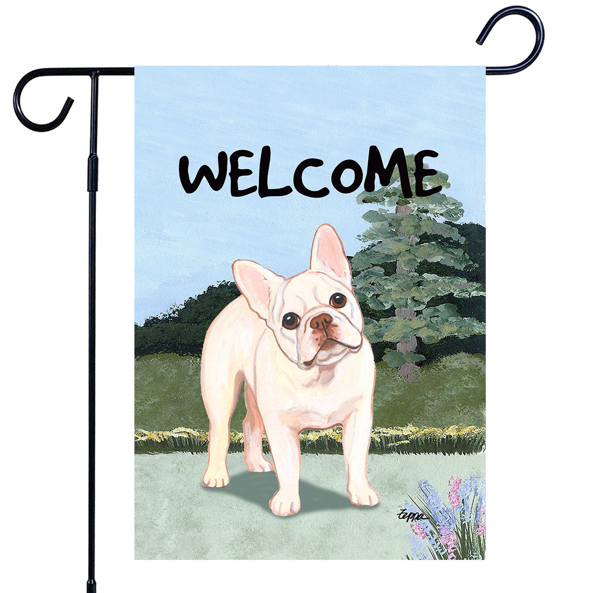 French Bulldog Scenic Garden Flag