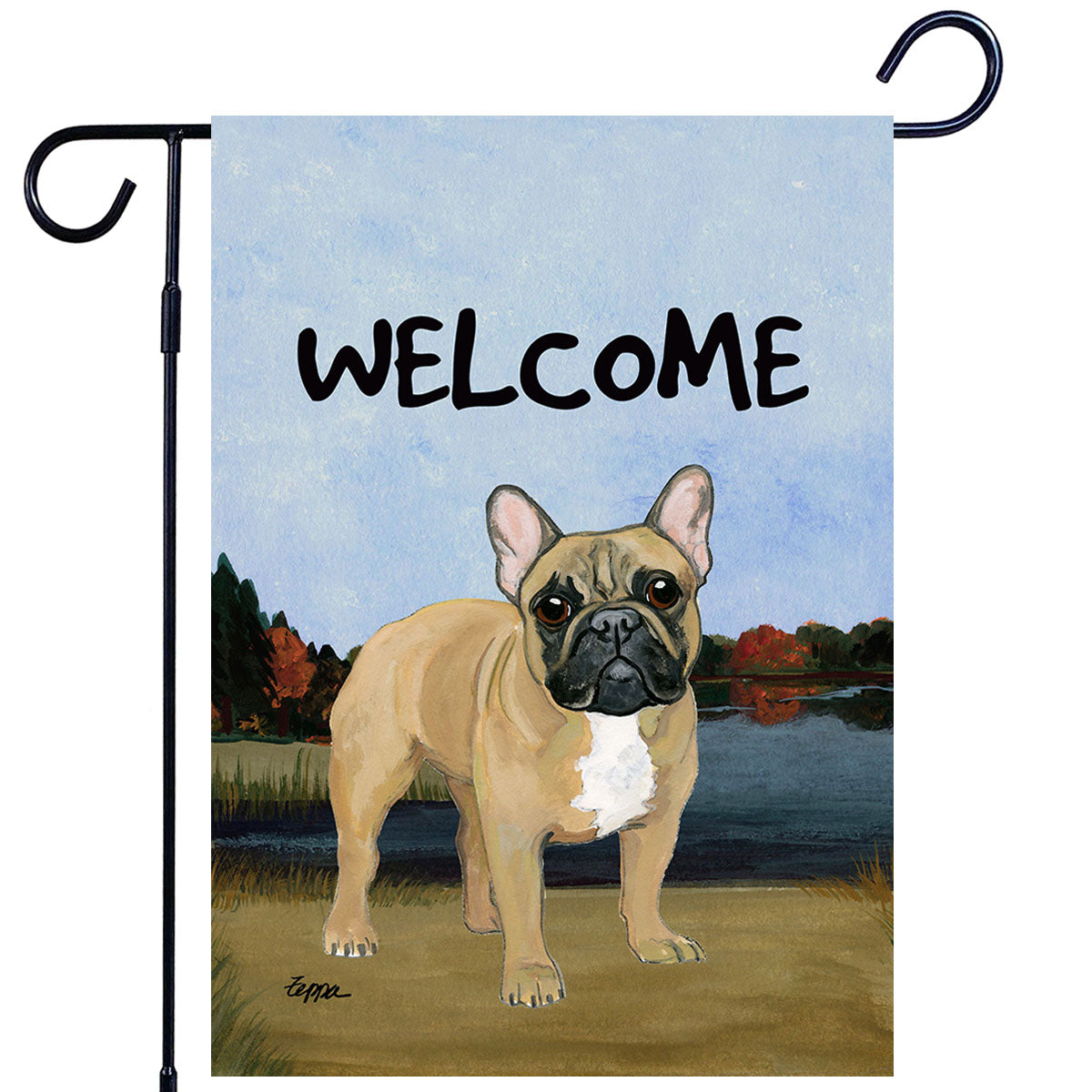 French Bulldog Scenic Garden Flag