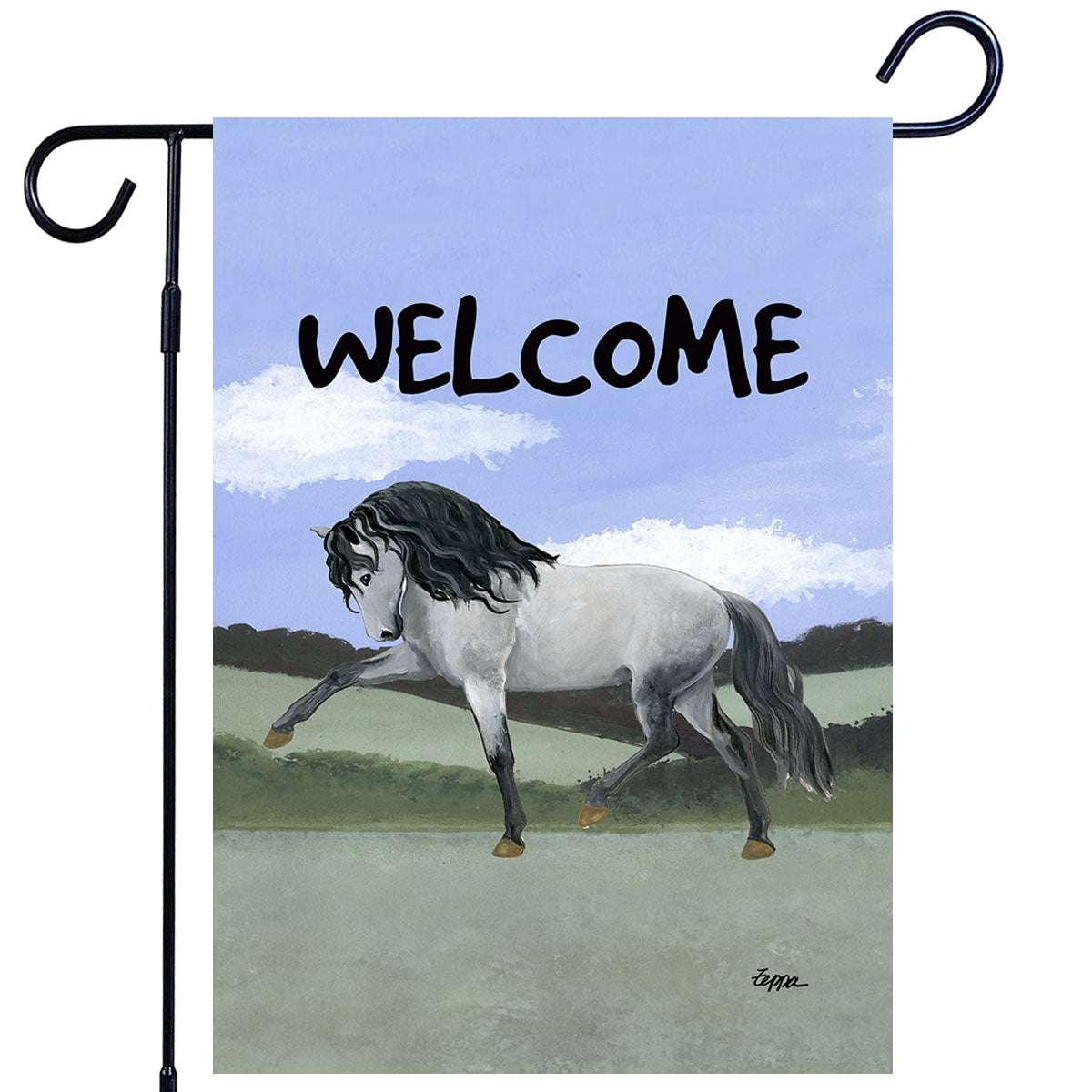 Andalusian Horse Scenic Garden Flag