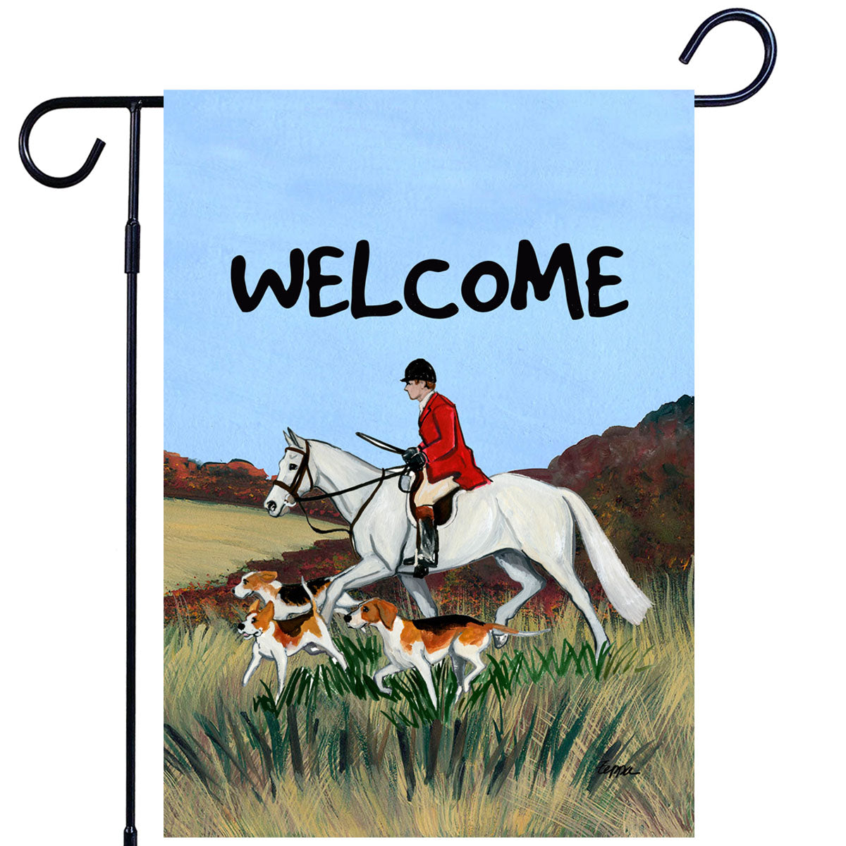 Fox Hunt Scene Scenic Garden Flag