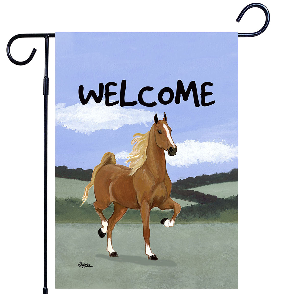Saddlebred Horse Scenic Garden Flag