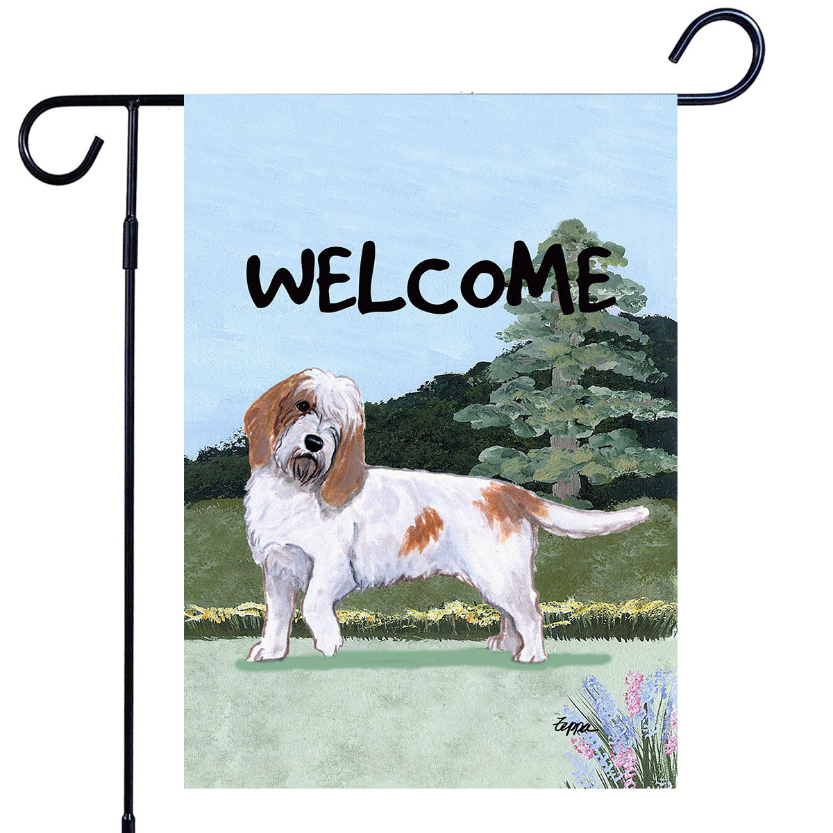 Petite Basset Griffon Vendeen Scenic Garden Flag