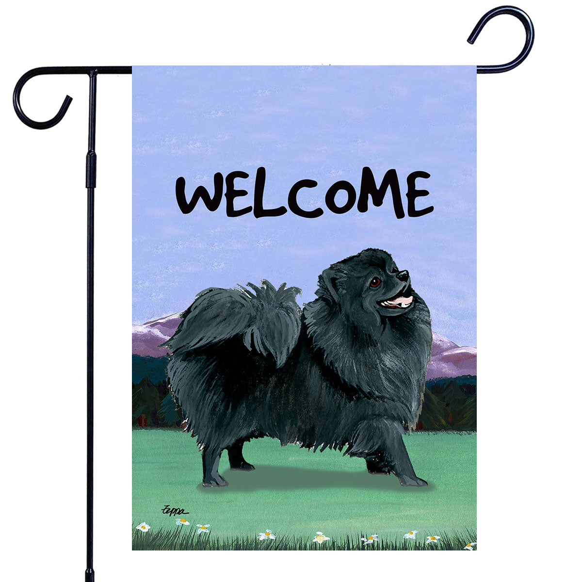 Pomeranian Scenic Garden Flag
