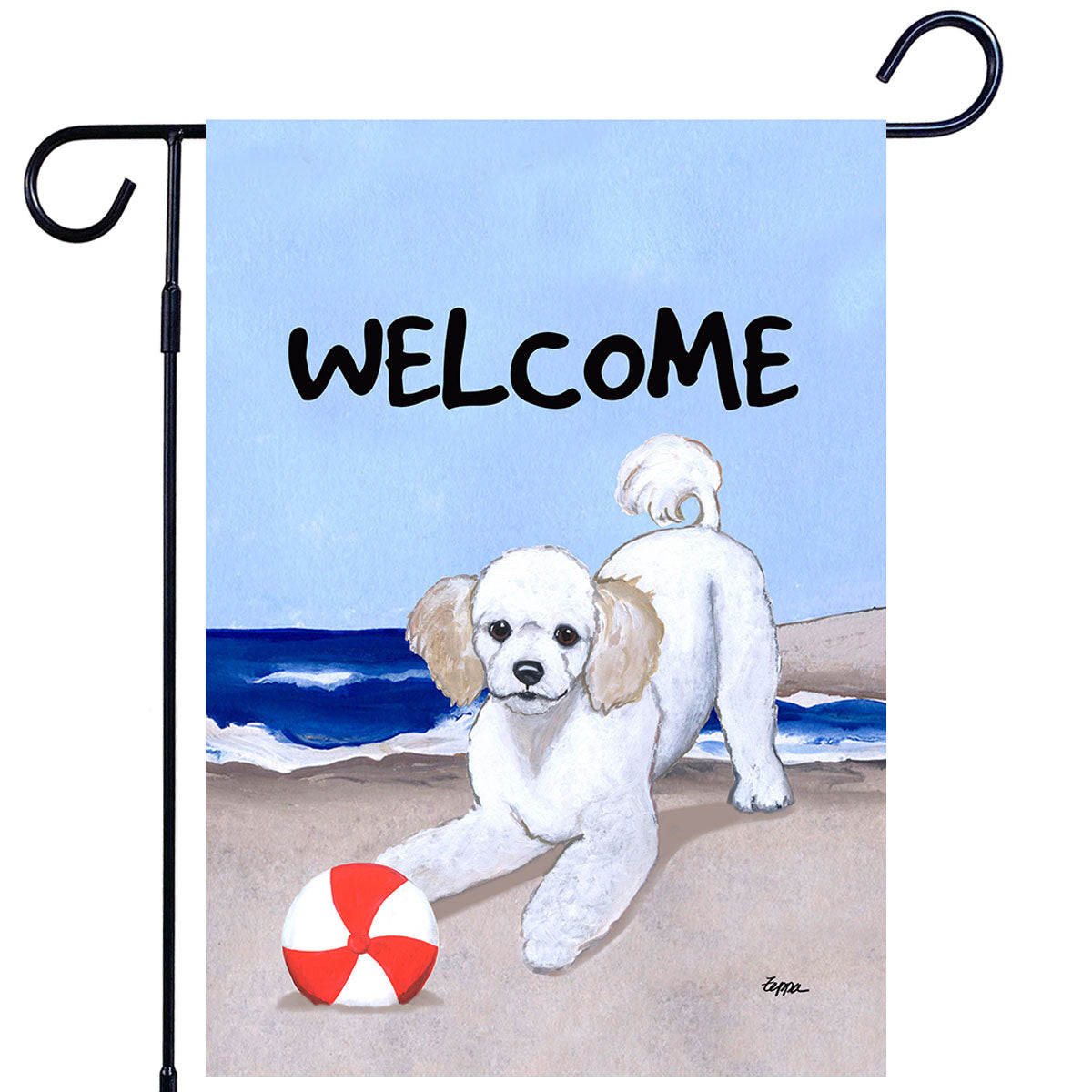 Poodle Scenic Garden Flag