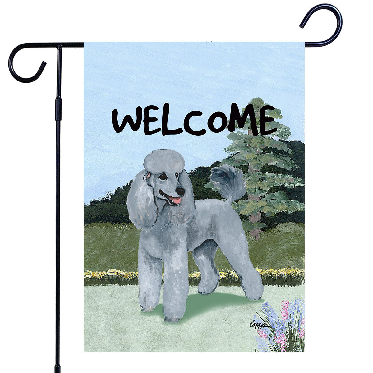 Poodle Scenic Garden Flag