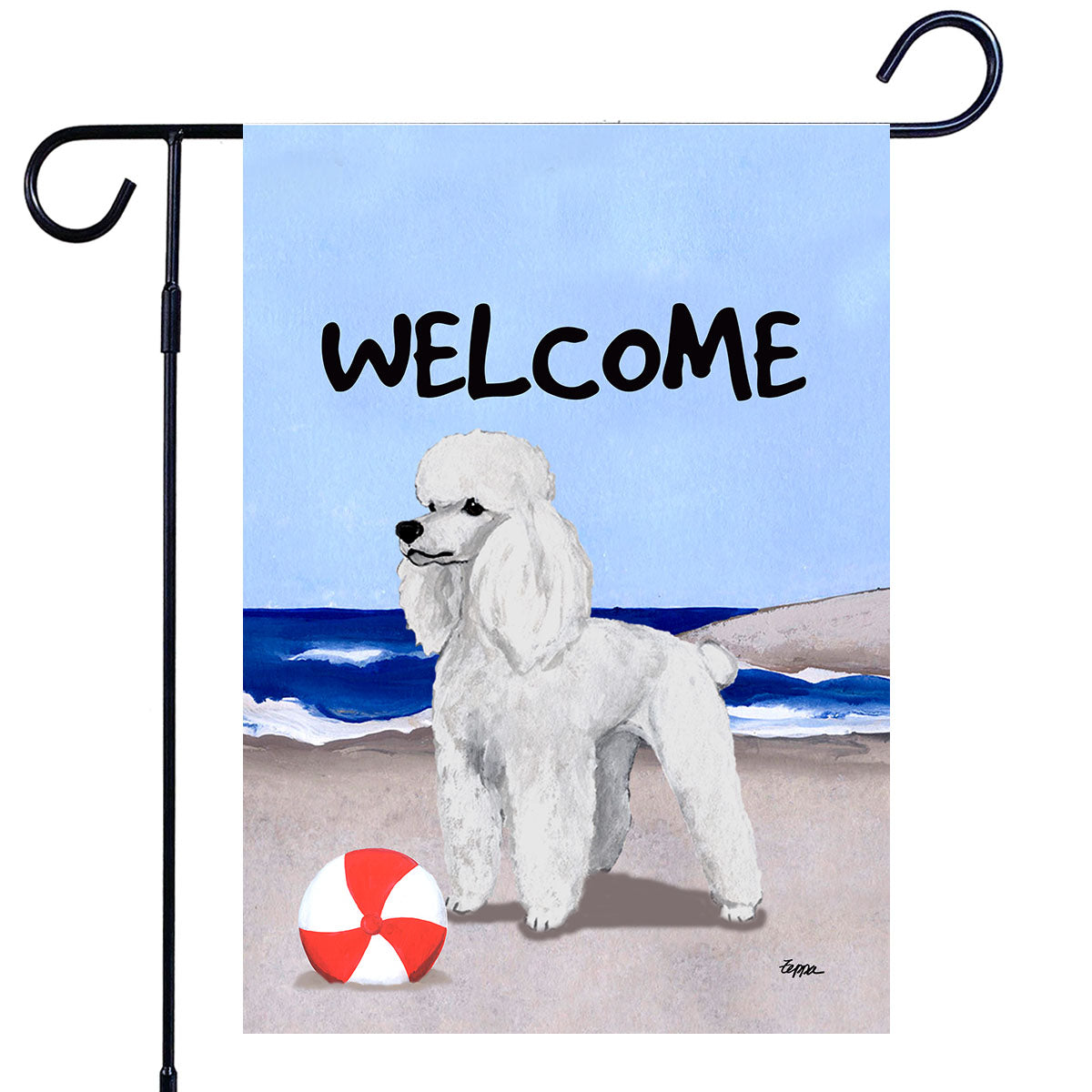 Poodle Scenic Garden Flag