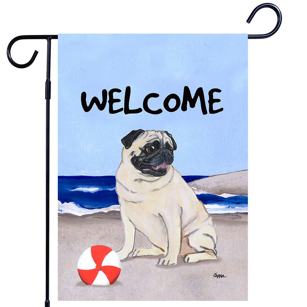 Pug Scenic Garden Flag