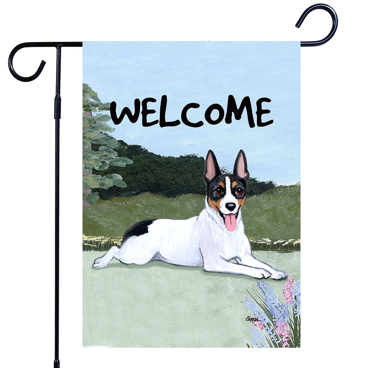 Rat Terrier Scenic Garden Flag