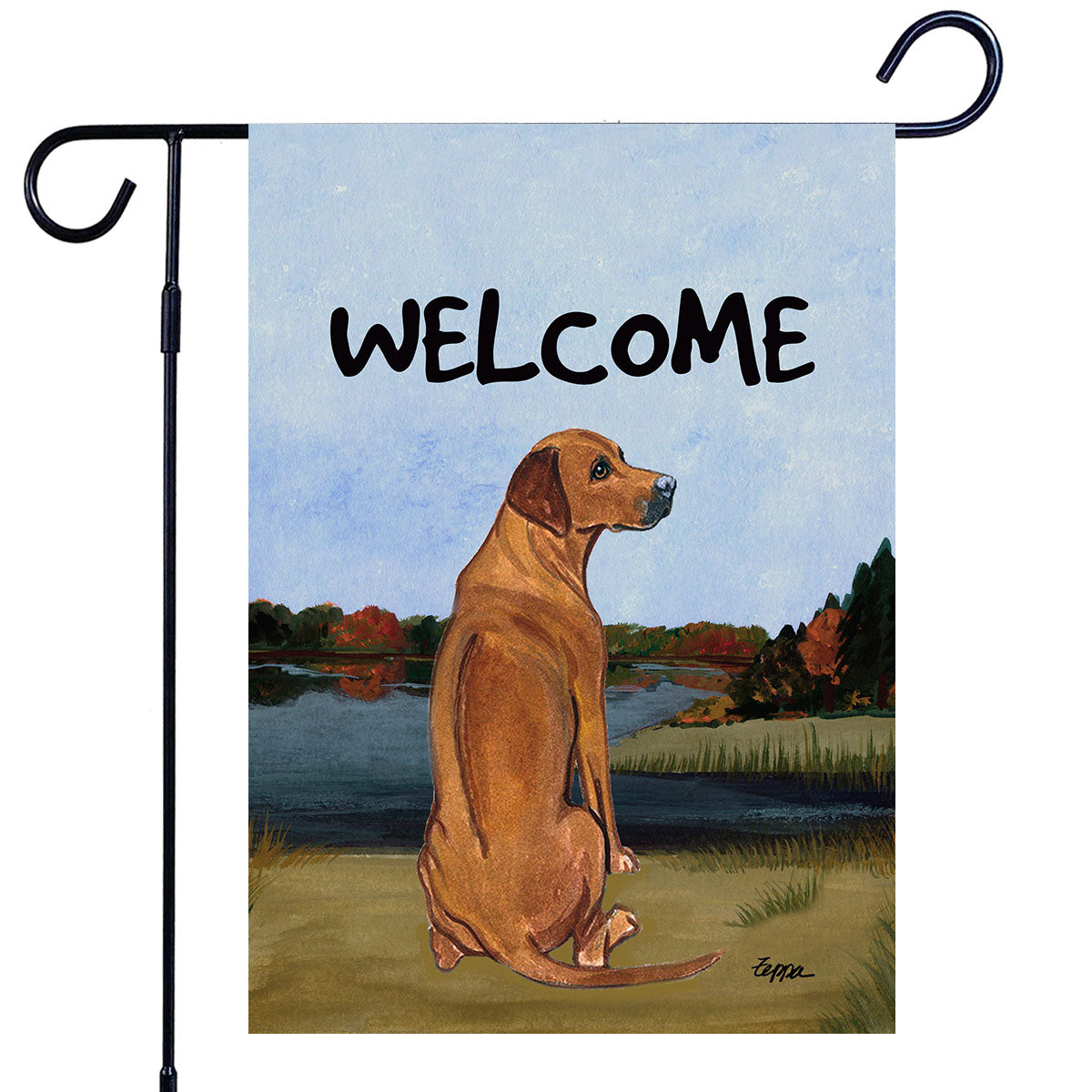 Rhodesian Ridgeback Scenic Garden Flag
