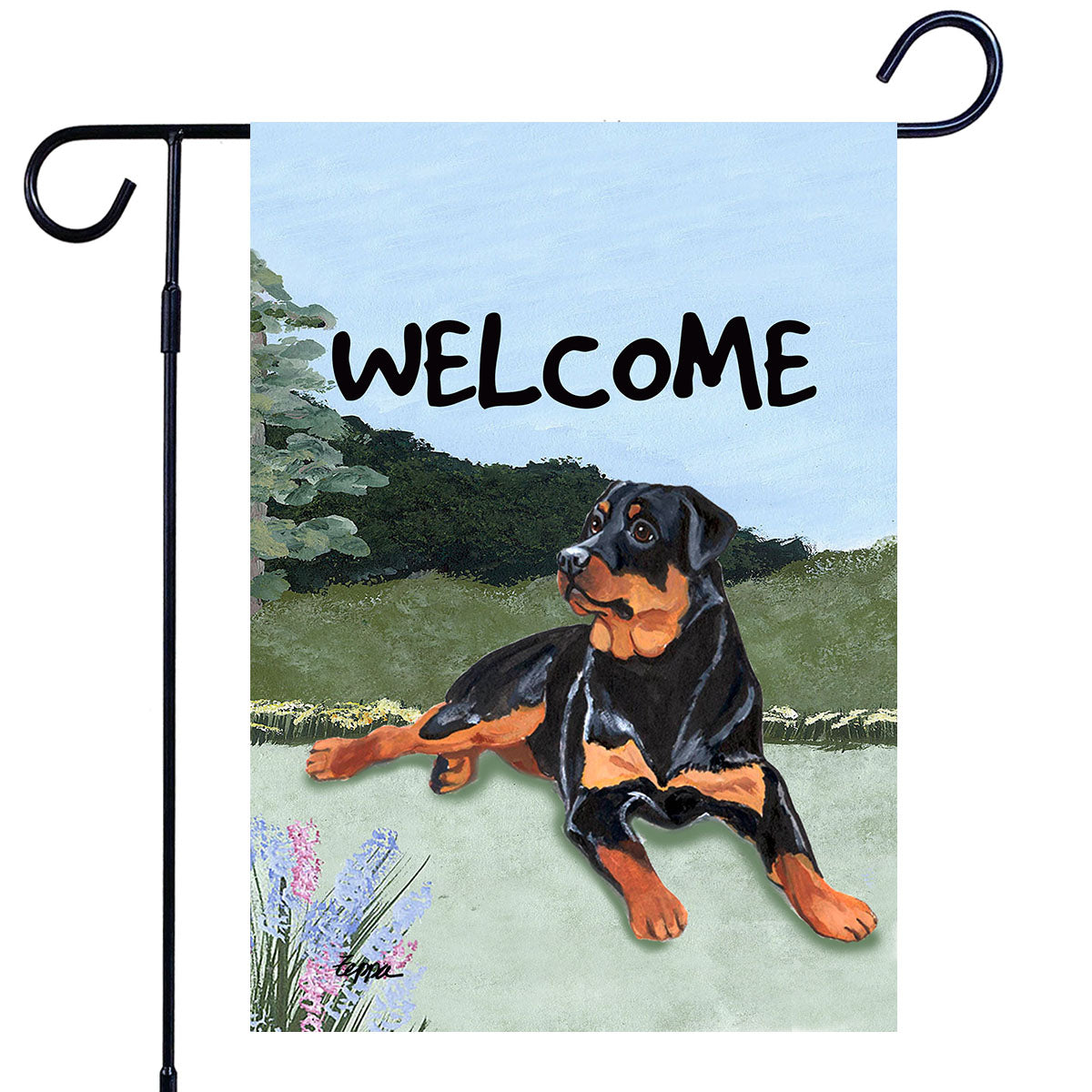 Rottweiler Scenic Garden Flag