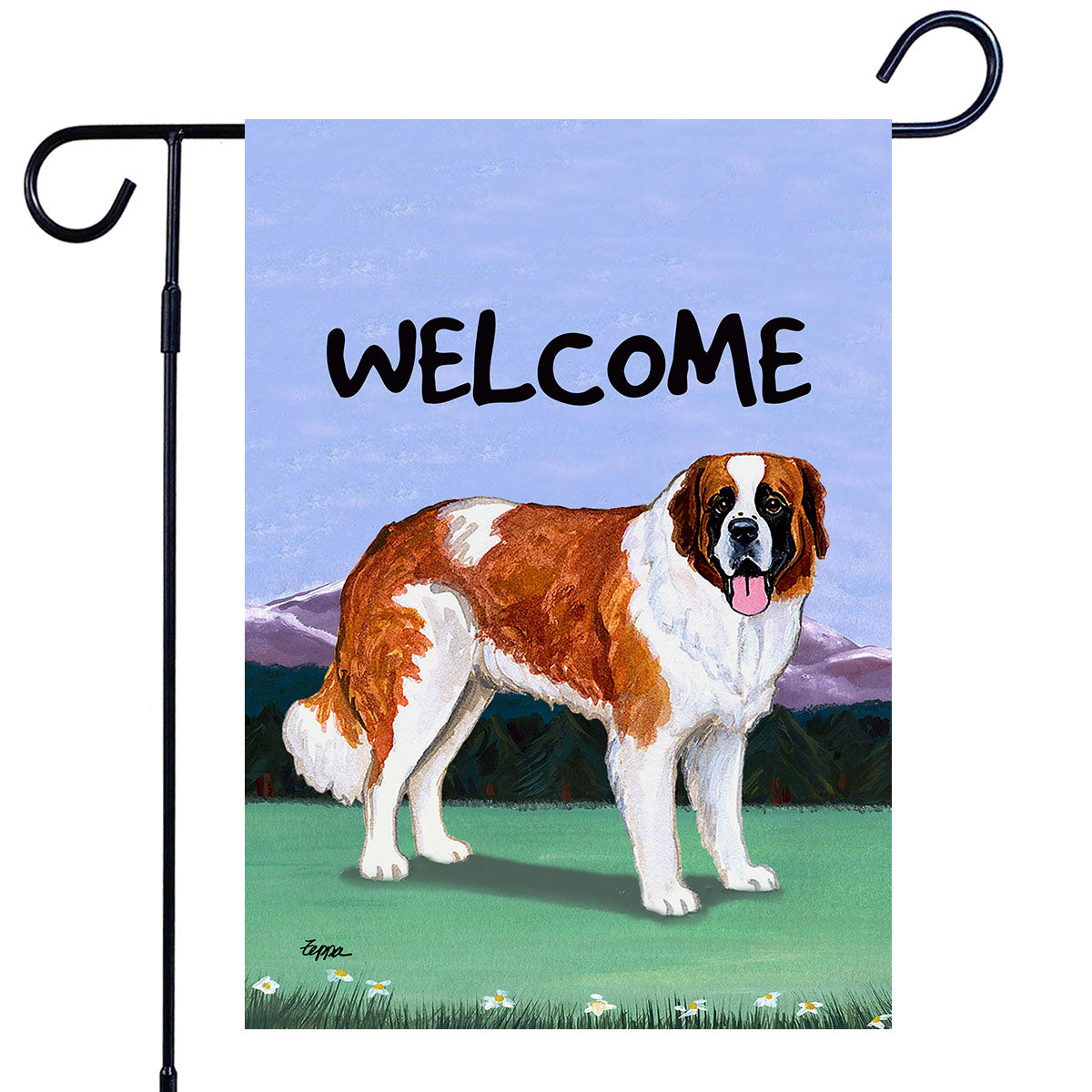 Saint Bernard Scenic Garden Flag