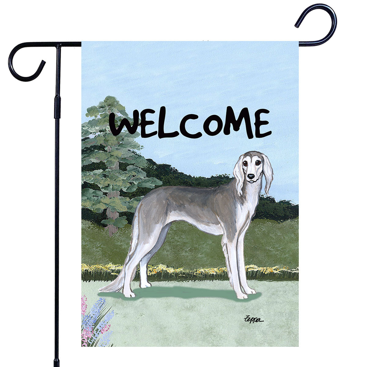 Saluki Scenic Garden Flag