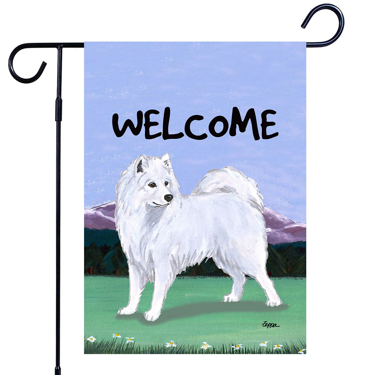 Samoyed Scenic Garden Flag