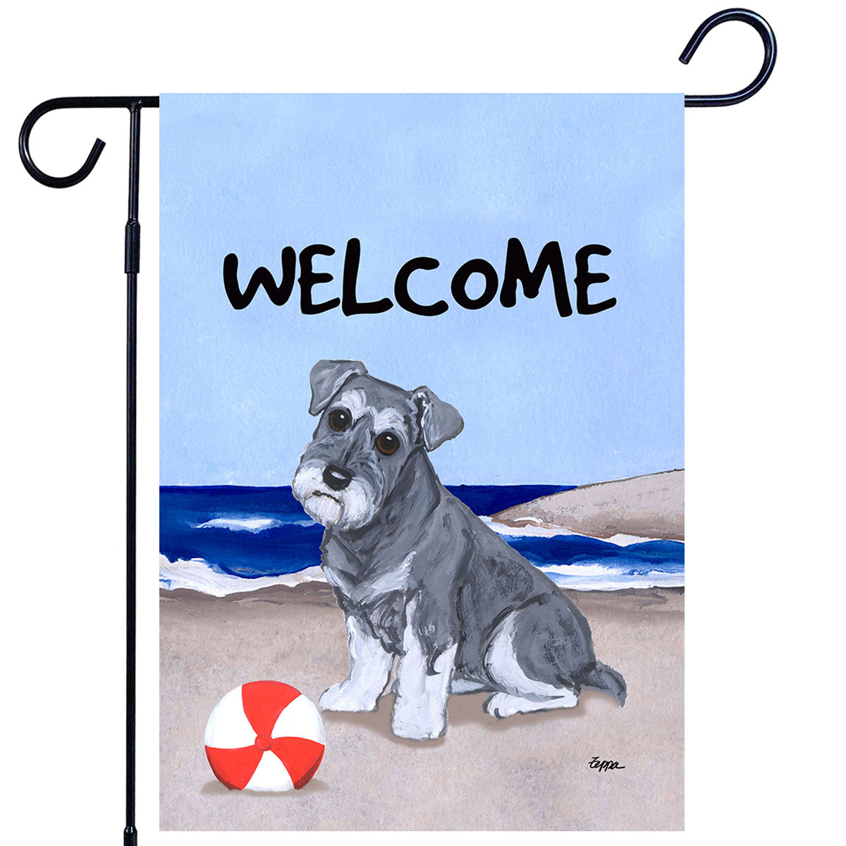 Schnauzer Scenic Garden Flag