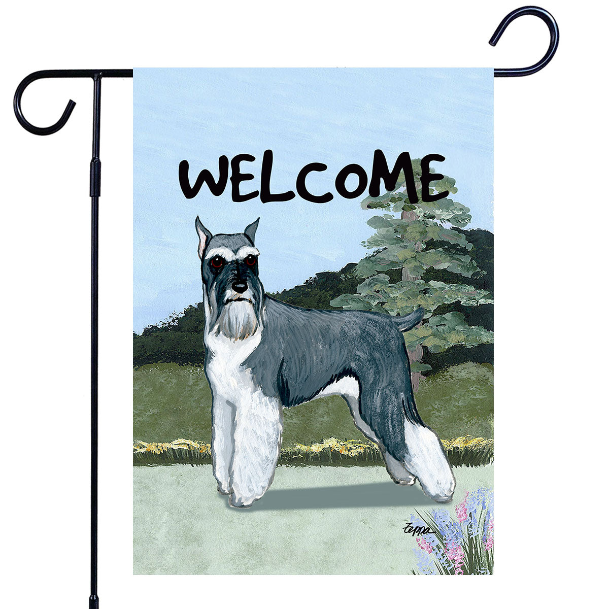 Schnauzer Scenic Garden Flag