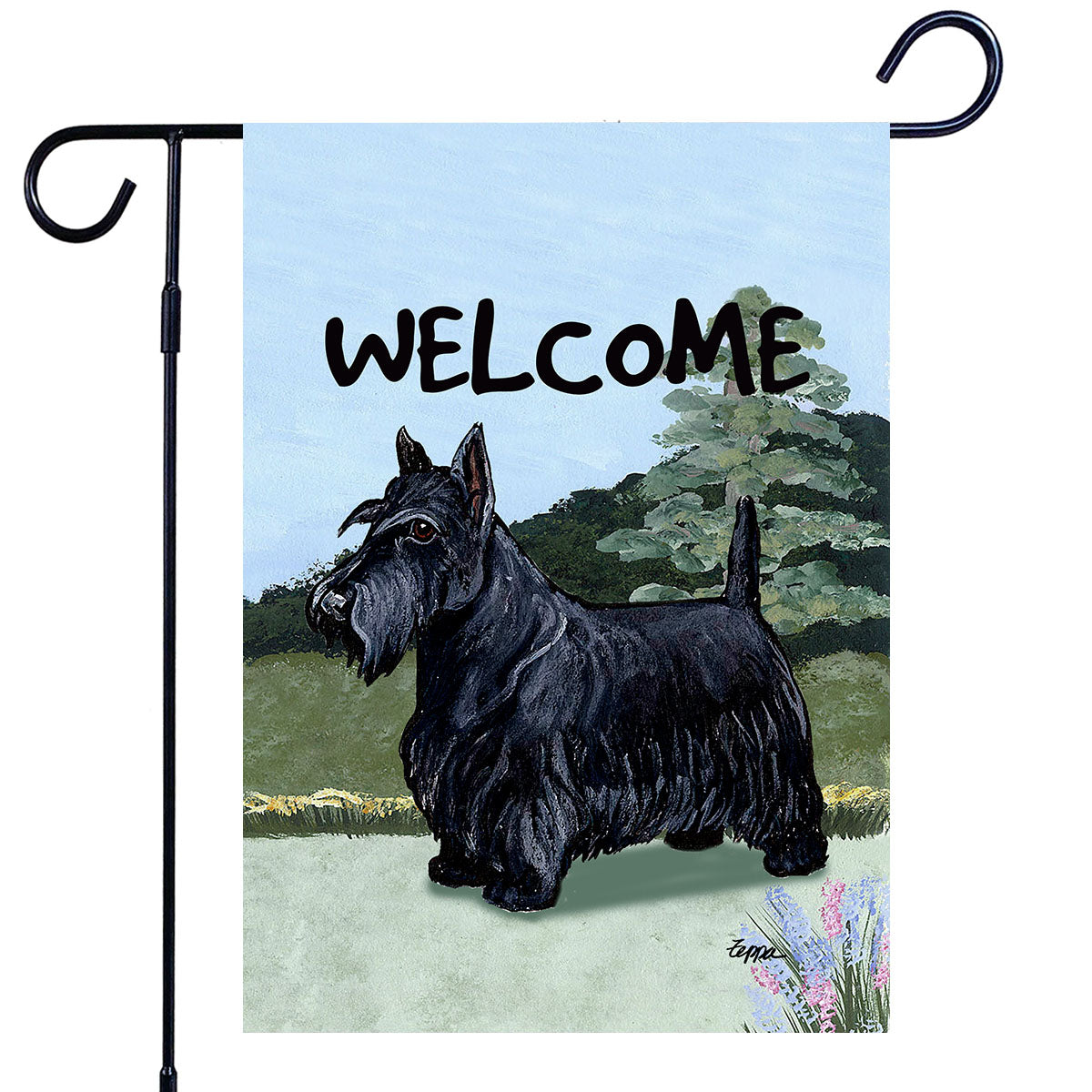 Scottish Terrier Scenic Garden Flag