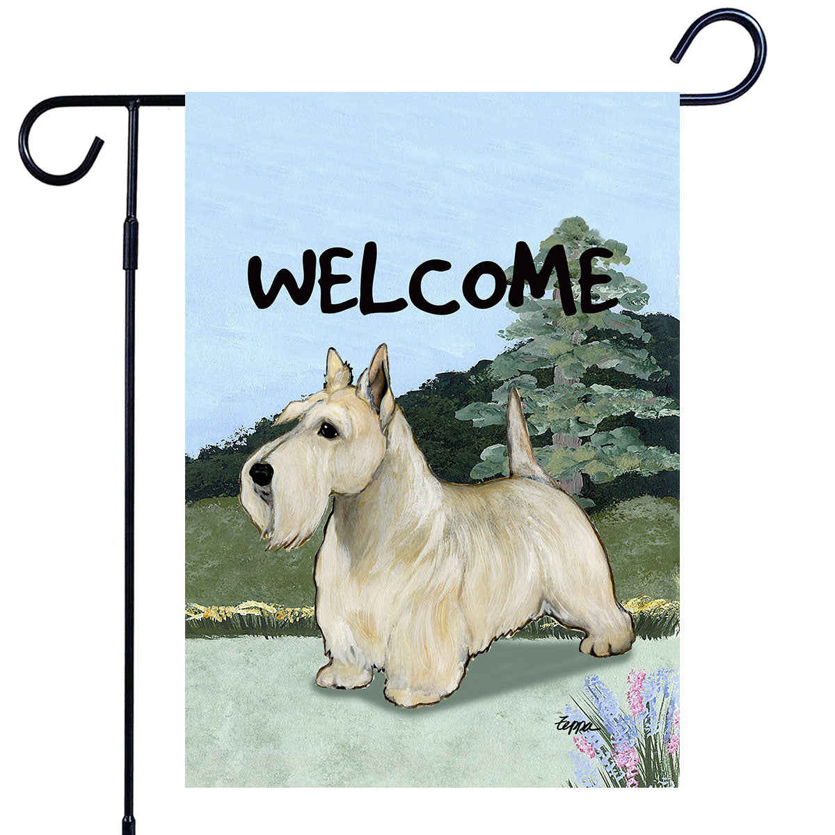 Scottish Terrier Scenic Garden Flag