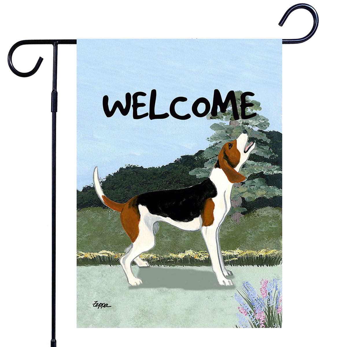 Treeing Walker Coonhound Scenic Garden Flag