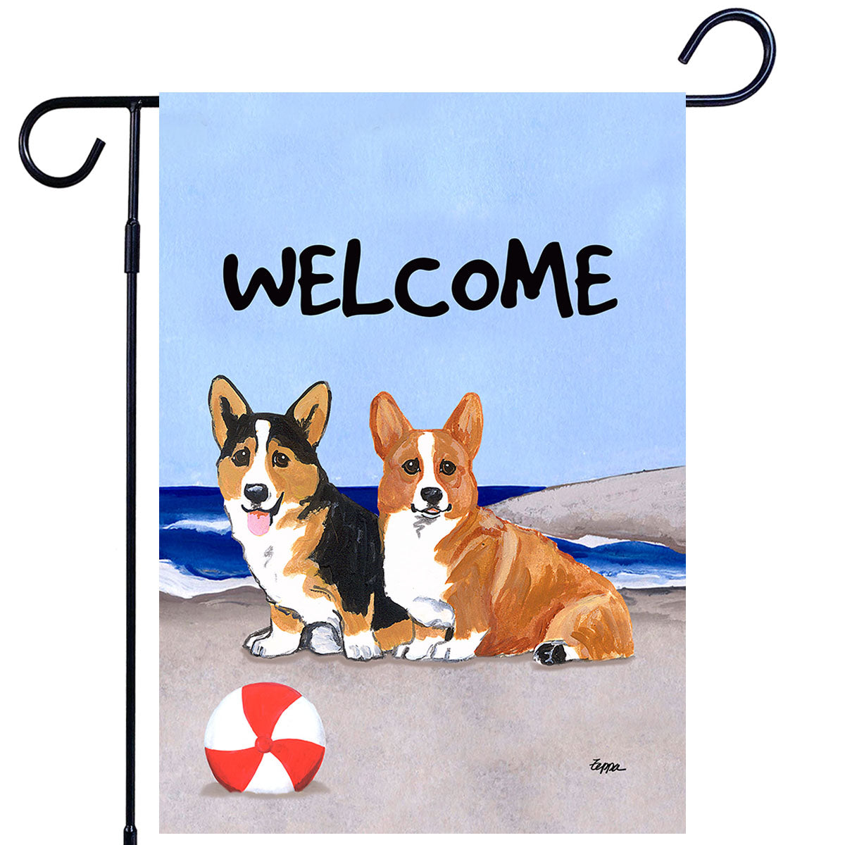 Pembroke Welsh Corgi Scenic Garden Flag
