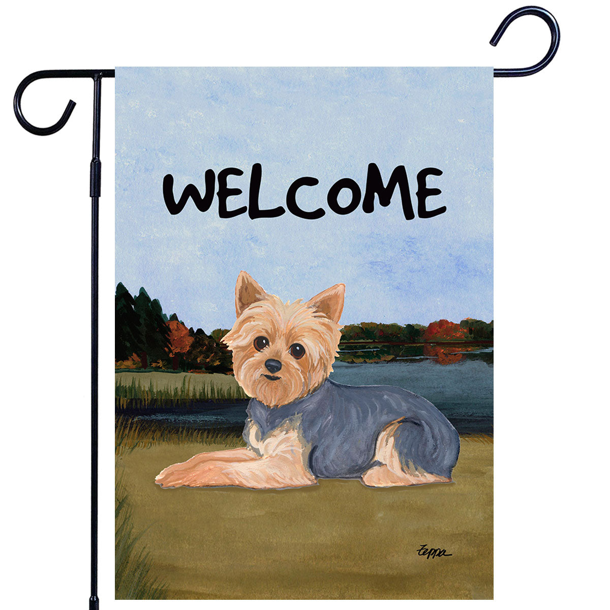 Yorkshire Terrier Scenic Garden Flag