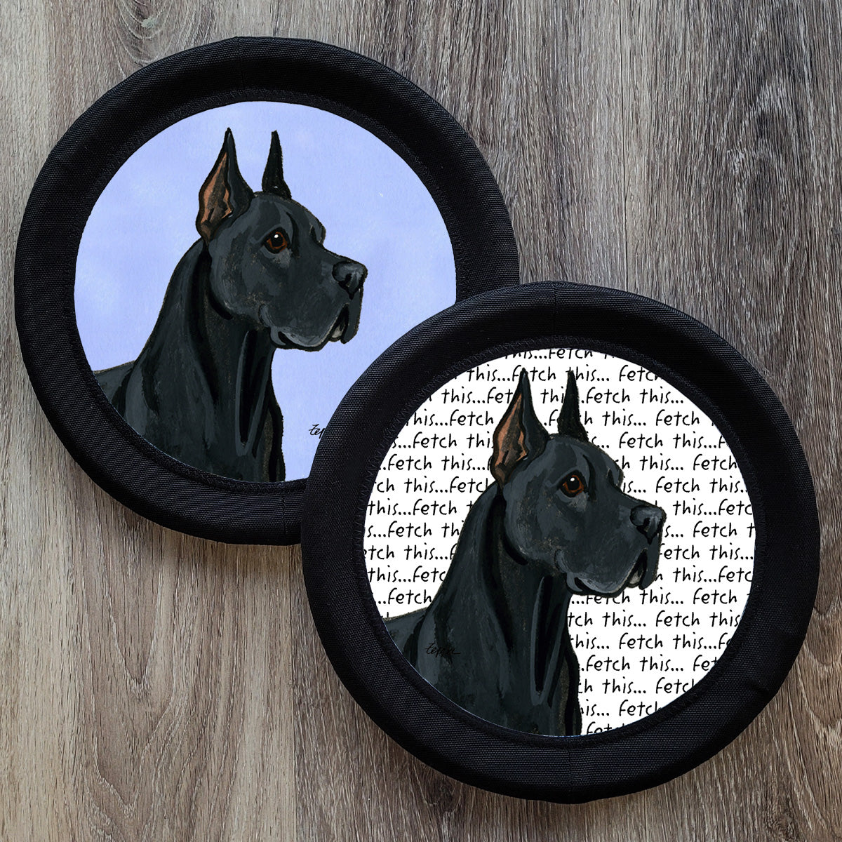 Black Great Dane FotoFrisby Flying Disk Dog Toy