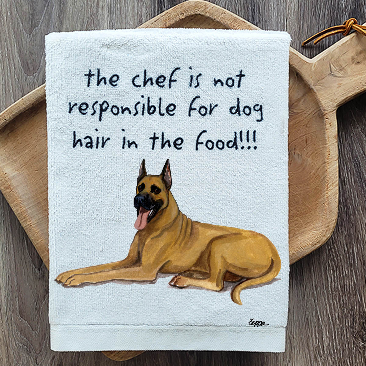 Pawsitively Adorable Great Dane Kitchen Towel