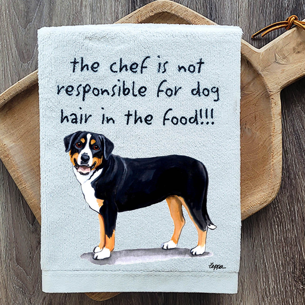 Pawsitively Adorable Greater Swiss Mtn Dog Kitchen Towel