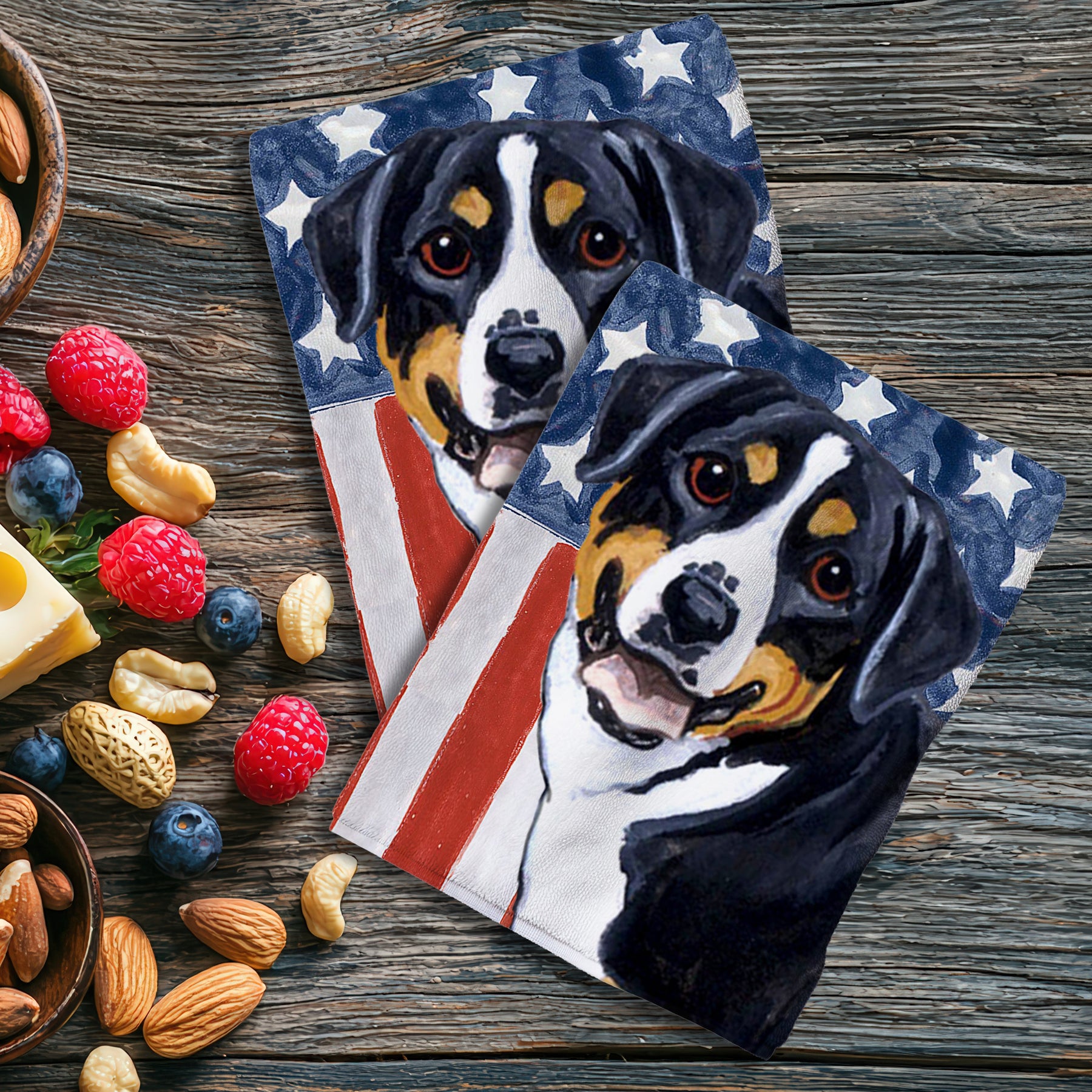 Greater Swiss Mountain Dog Americana Kitchen Towel Set
