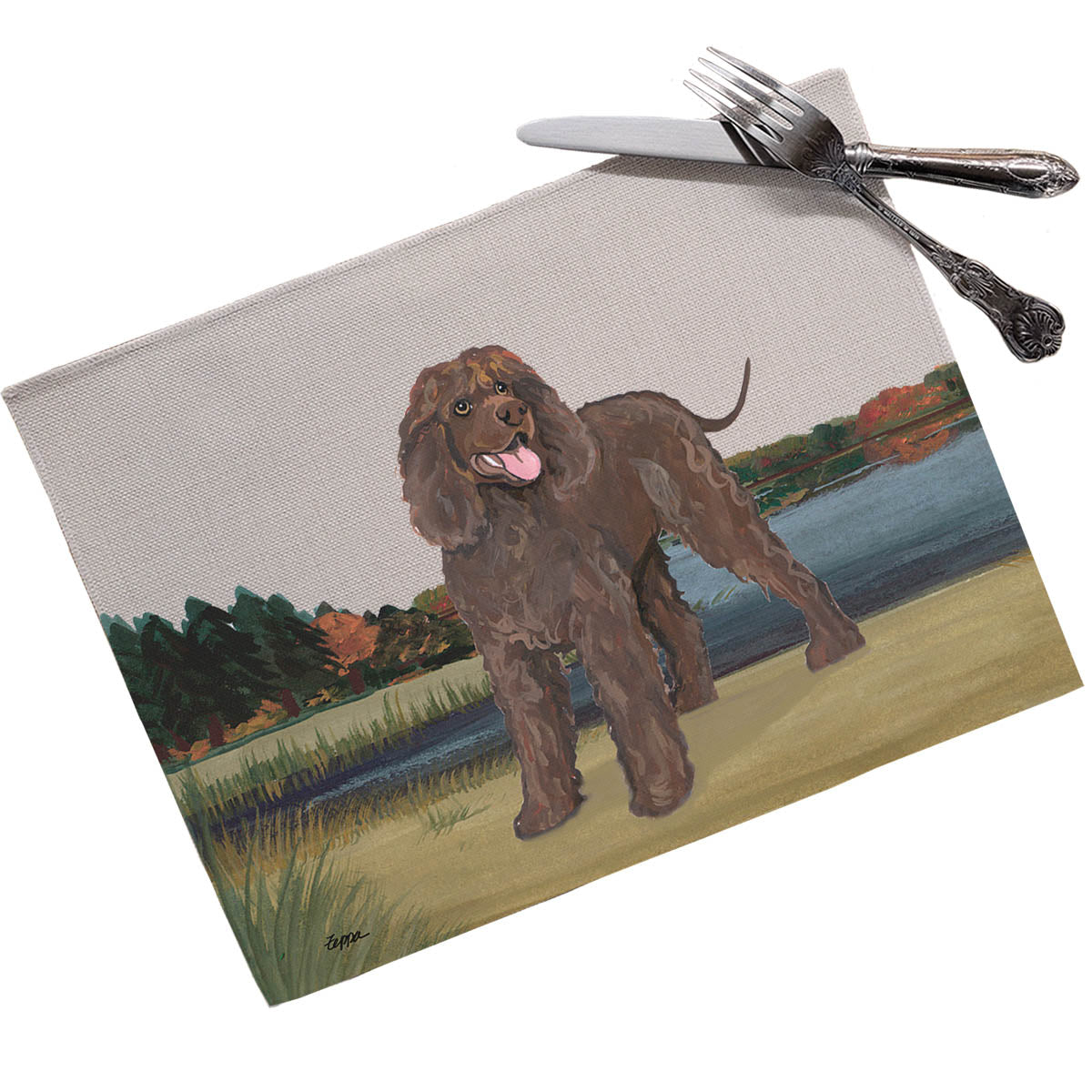 Irish Water Spaniel Scenic Placemats