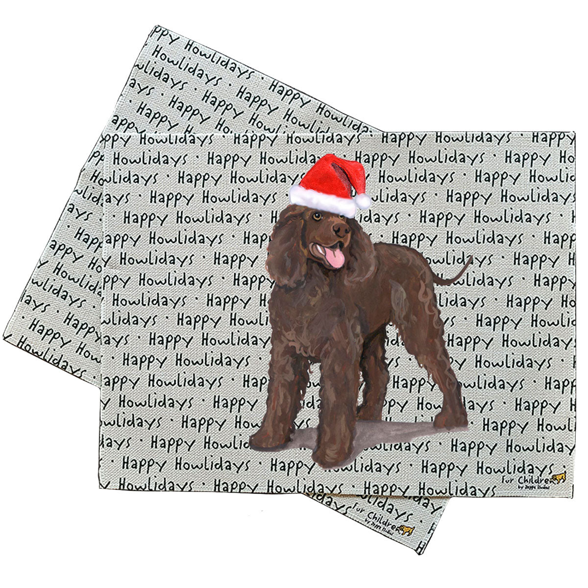 Irish Water Spaniel Howliday Placemats