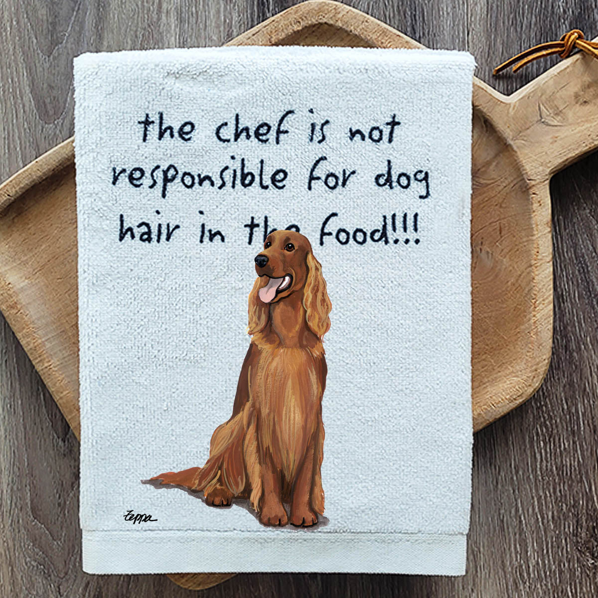 Pawsitively Adorable Irish Setter Kitchen Towel