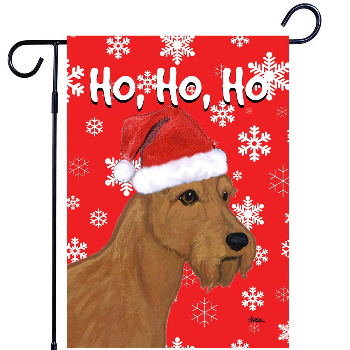 Irish Terrier Ho Ho Ho Garden Flag