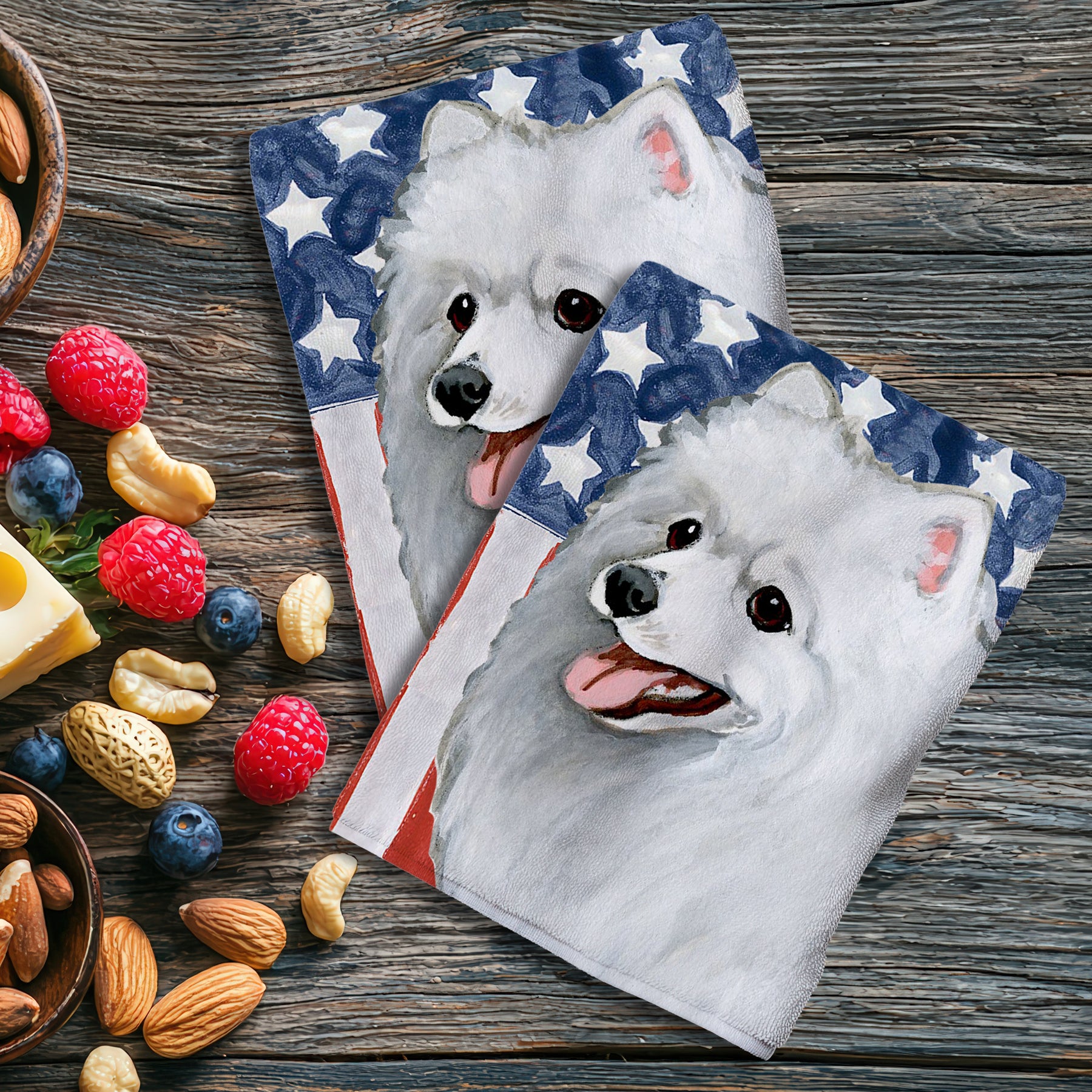 Japanese Spitz Americana Kitchen Towel Set